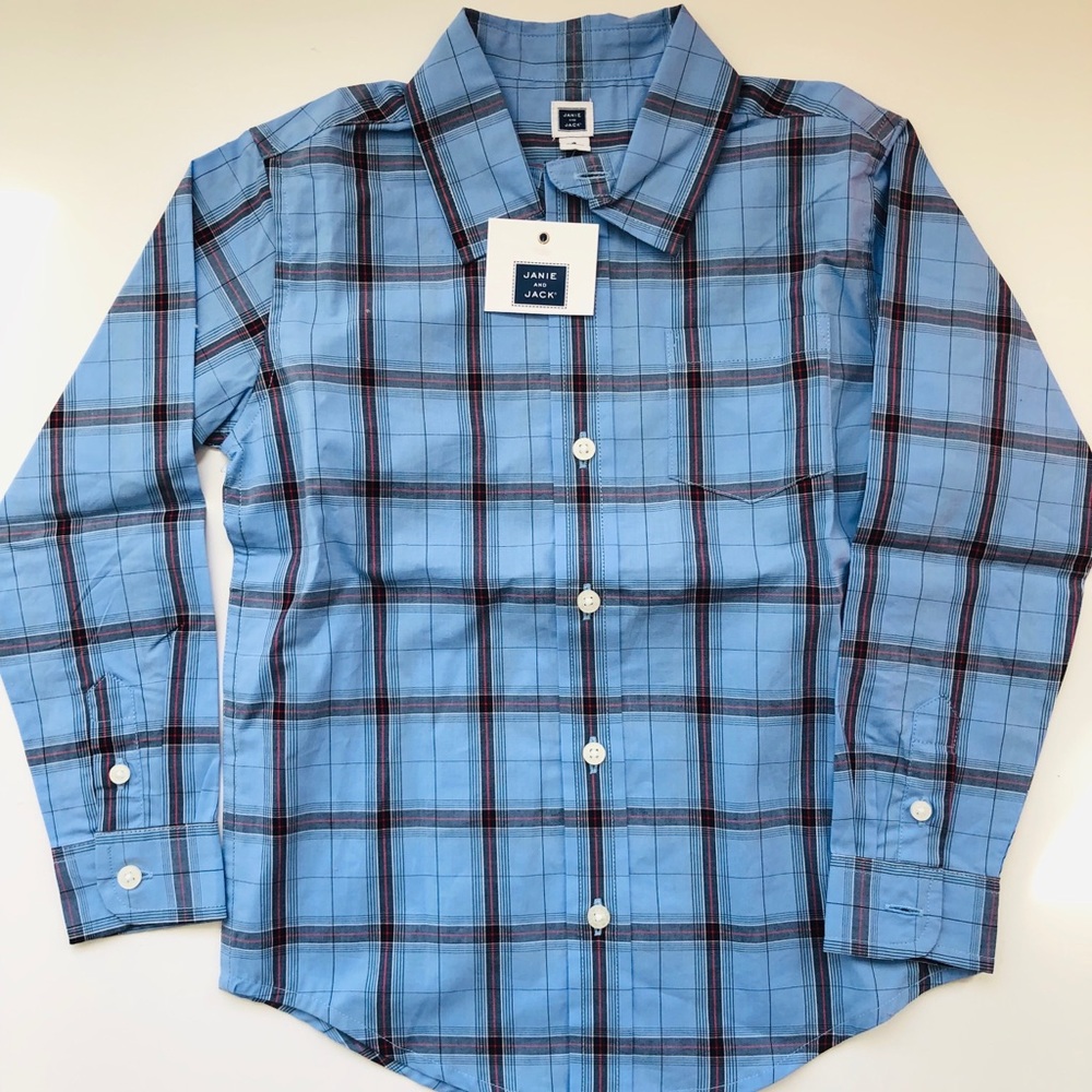 Janie and Jack Poplin Button Down Shirt